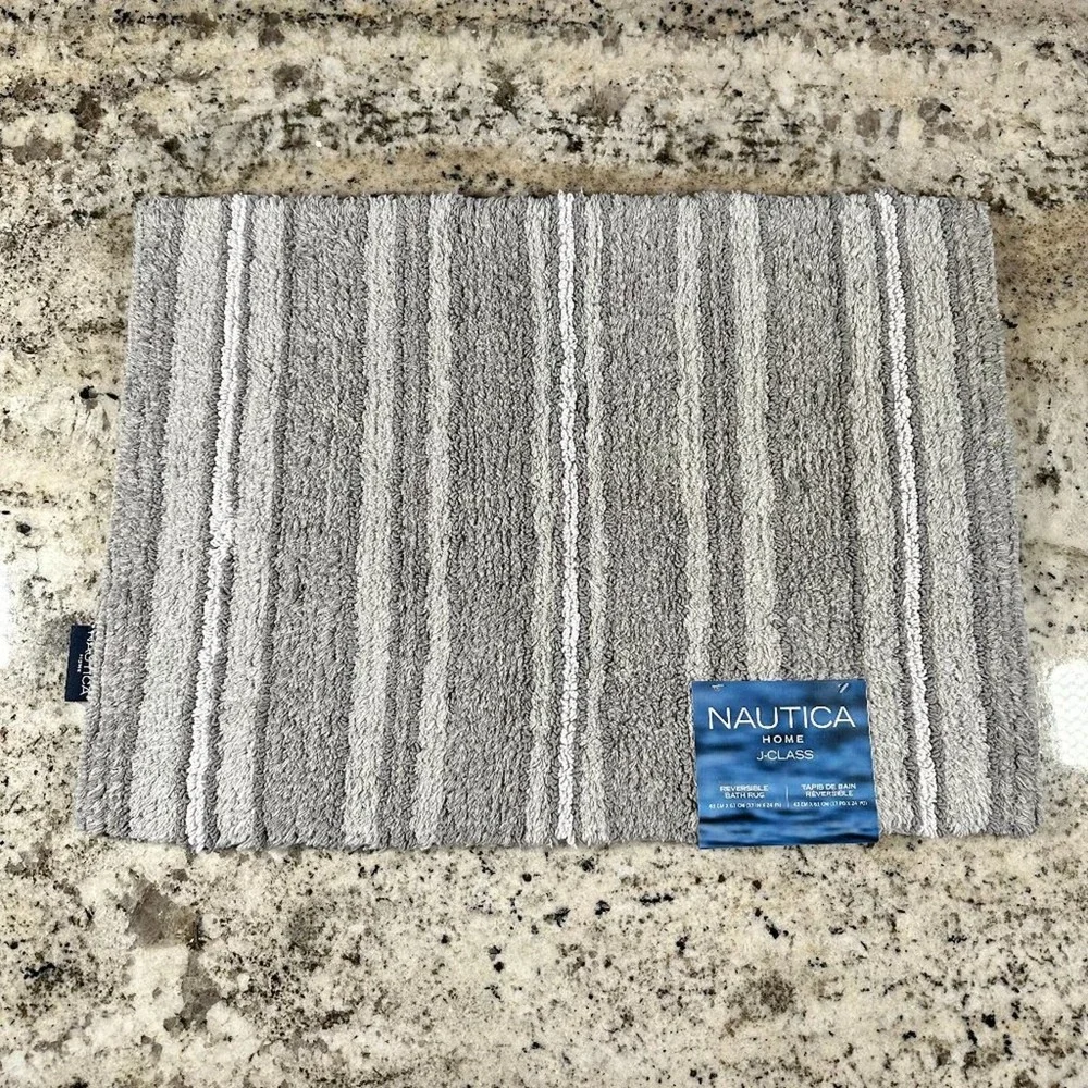 NAUTICA BATH MAT - NAUTICA BATH RUG - COTTON RUG - REVERSIBLE - NAUTICA MAT